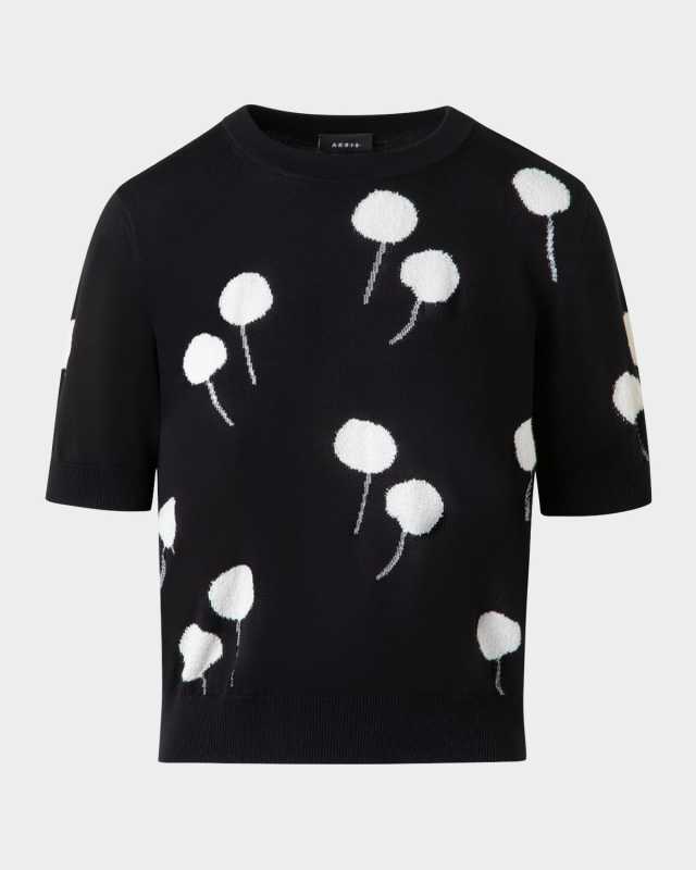 Windflower Short-Sleeve Cotton Sweater